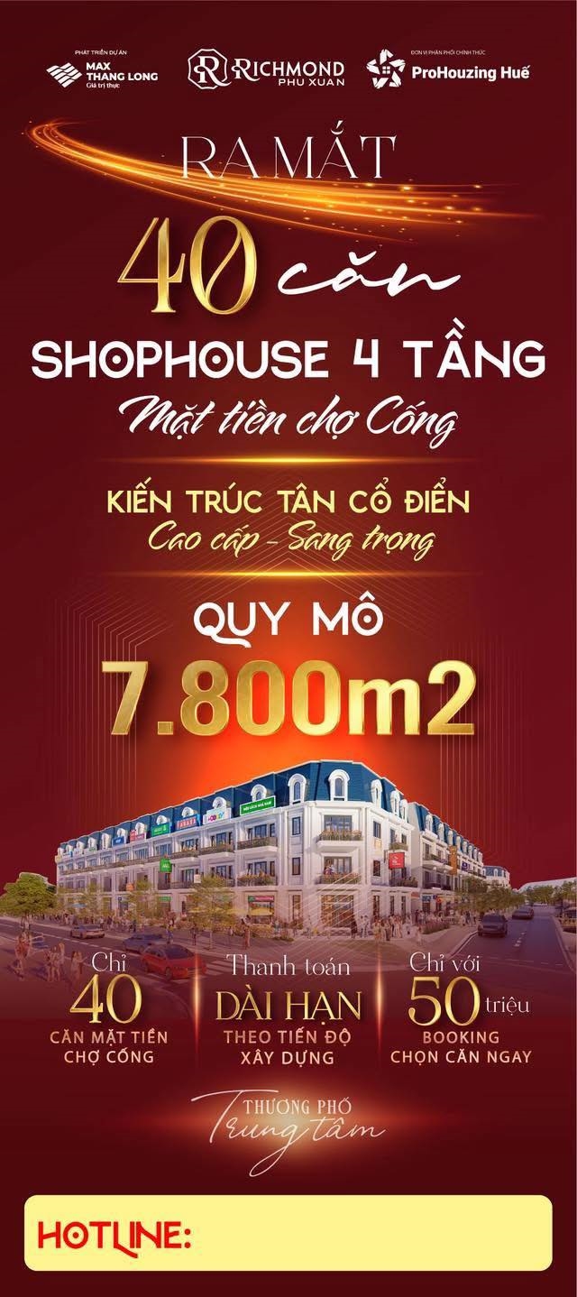 Shophouse Nguyễn Lộ Trạch, Huế: Sôi động giao thương, an cư lý tưởng